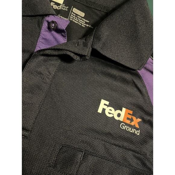 FedEx Employee Uniform Long Sleeve Reflective Polo Shirt XL GREAT CONDITION - Picture 2 of 8